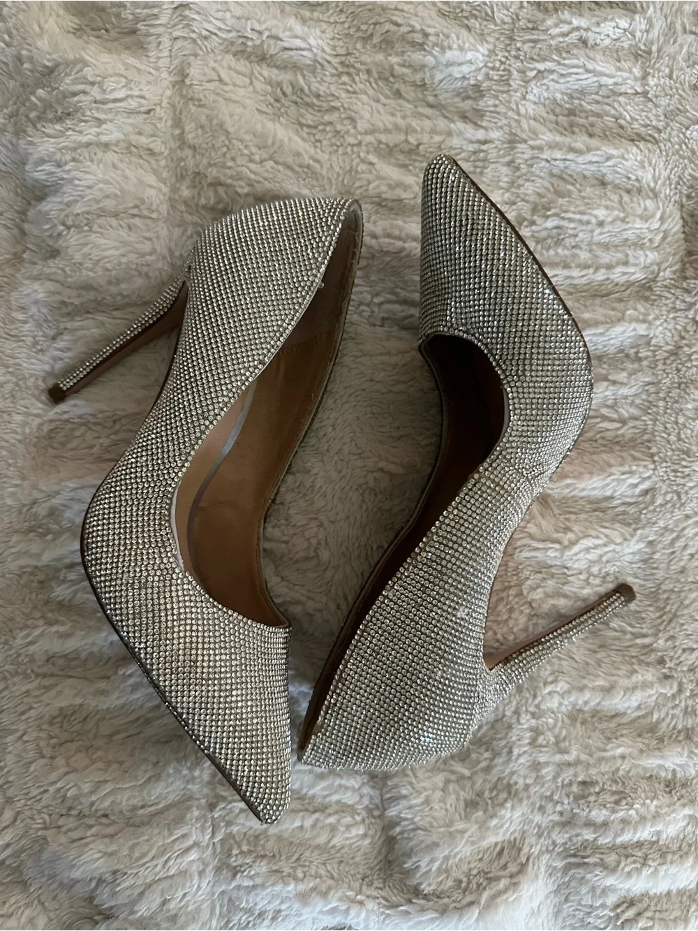 Rhinestone Embellished Pointed-Toe Stiletto Heels